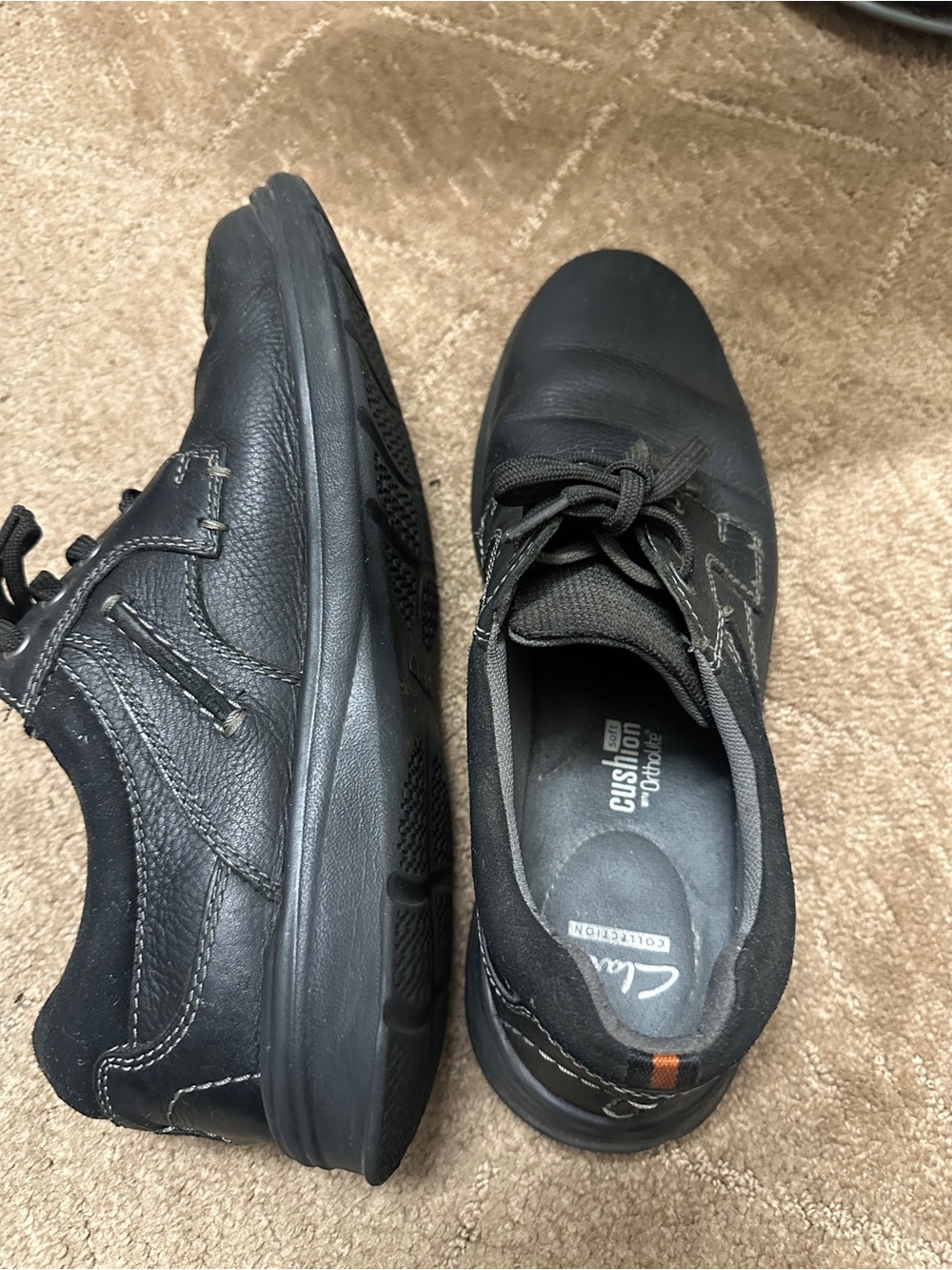 Clarks Men’s Black Casual Slip-On Lace Shoes